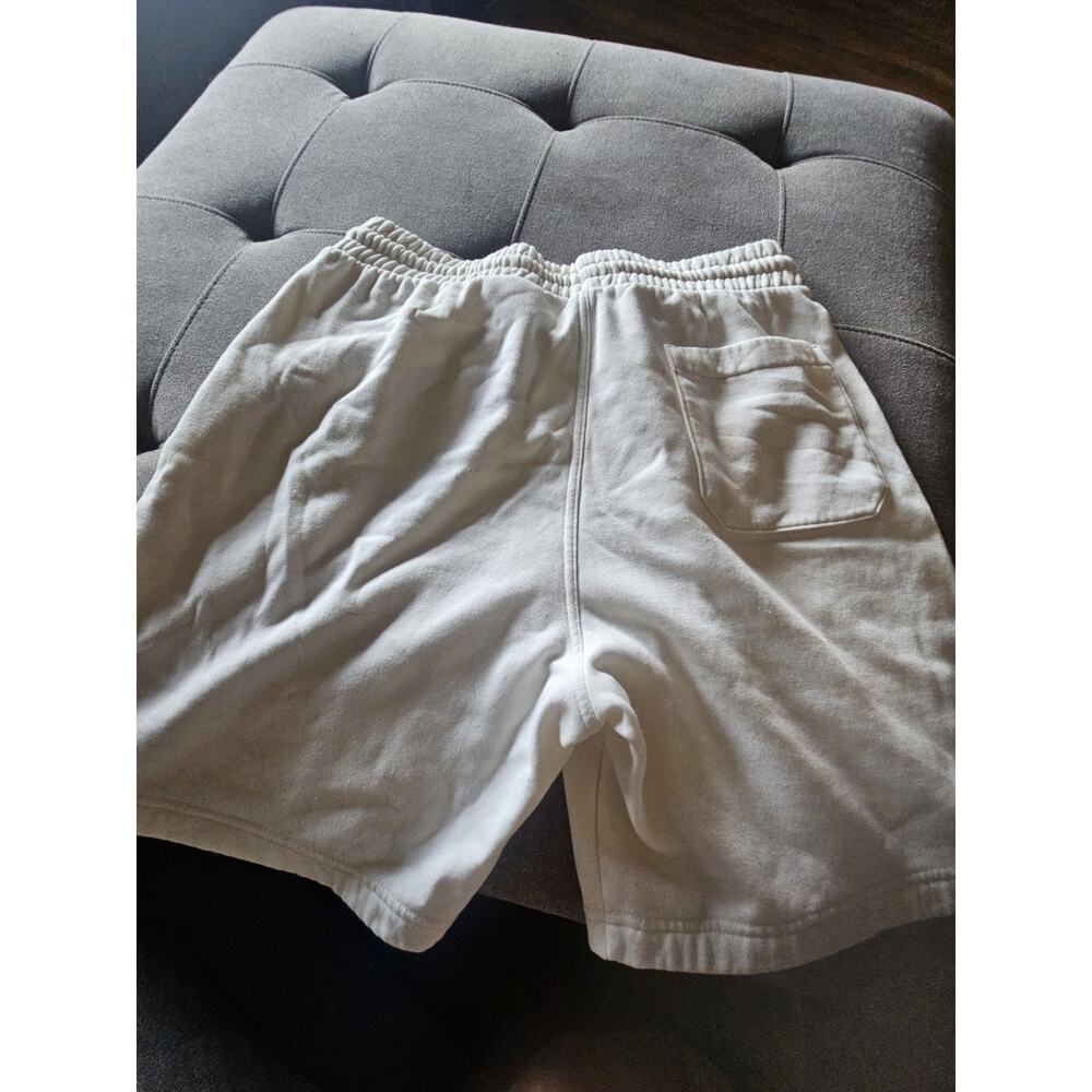 H&M White Fleece Sweat Shorts Men's Medium Regular Fit Drawstring Lounge Casual - Picture 7 of 8